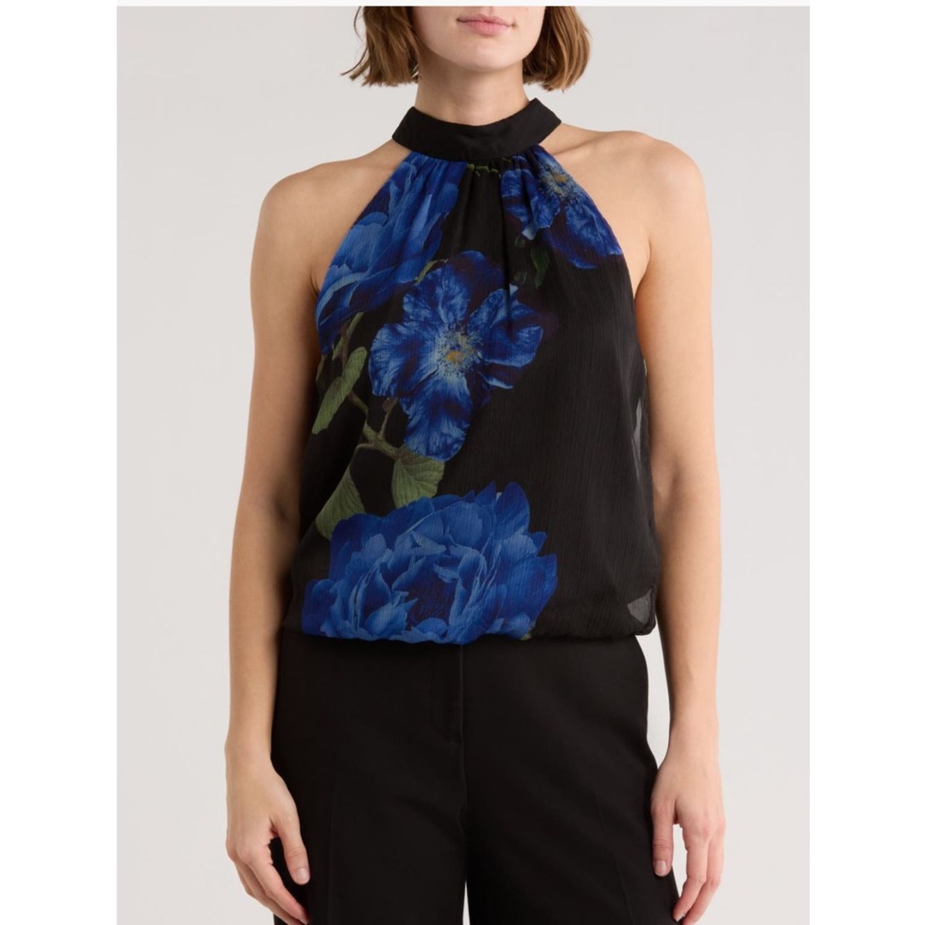 Alice + Olivia Maris Floral Gathered Halter Neck Top Nwt $330